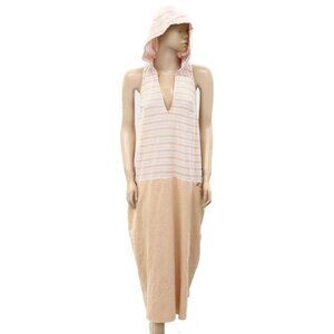 Free People Endless Summer Striped Texture Hoodie Maxi Dress Cotton S NWD